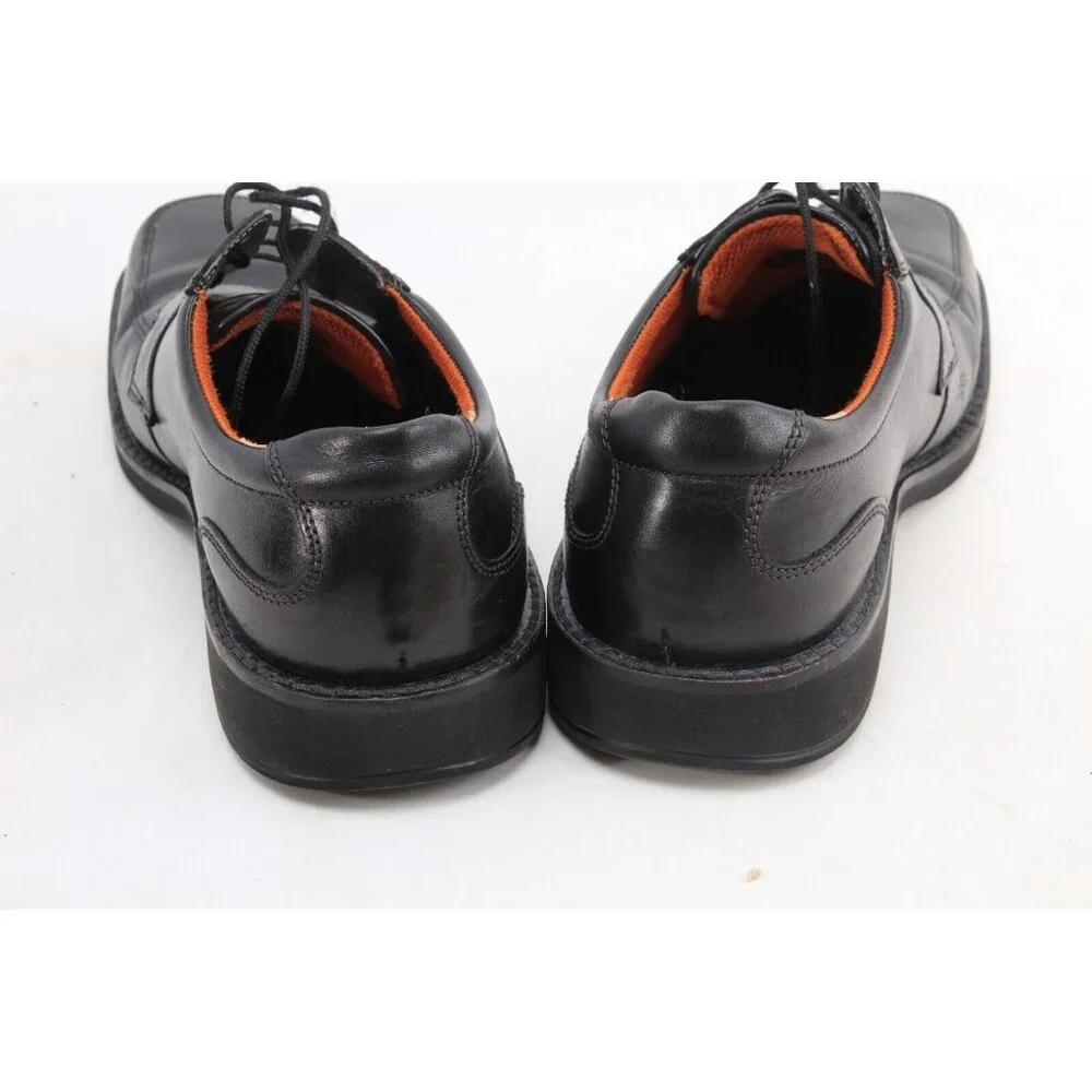 Ecco Seattle Apron Toe Men’s  Black Leather Lace Up Dress Shoes Sz 45 US 11